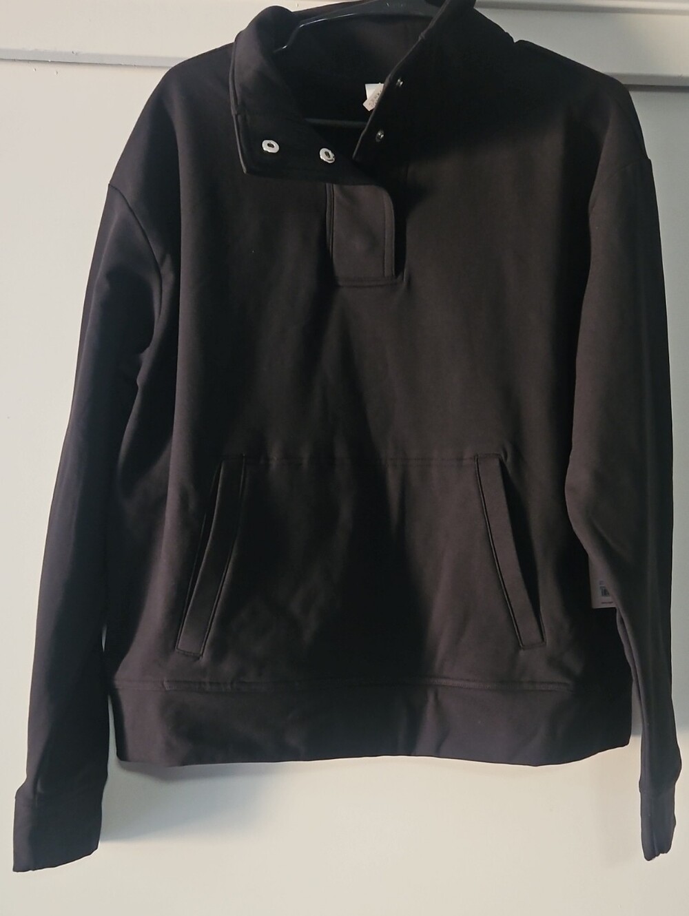 Yogalicious Black Pullover Shirt with Snap Collar